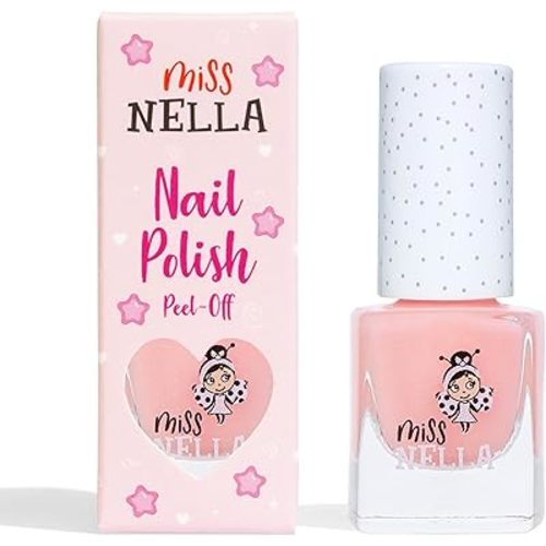MISS NELLA Safe Special Light Pink Nail Polish for Kids, Non-Toxic & Odor Free Formula for Children and Toddlers, Natural Water Based for Easy Peel Off (Cheeky Bunny)
