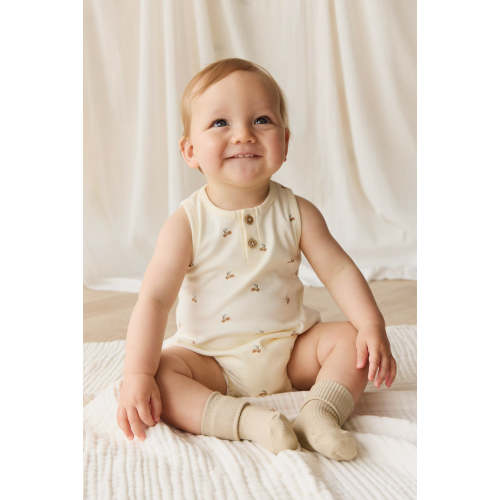 Organic Cotton Archie Playsuit - Forest Night Acorns – Jamie Kay USA