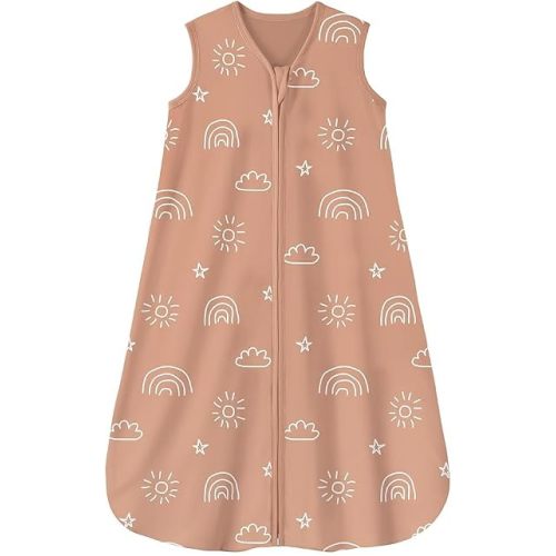 Yoofoss Baby Sleep Sack 0-6 Months 0.5 TOG Baby Wearable Blanket, 100% Organic Cotton Infant Toddler Sleeping Sack 2-Way Zipper Lightweight Sleep Sack, Grizzly