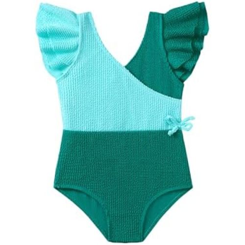 Mioglrie Toddler Baby Swimsuit Girl Bathing Suit Girl 2T 3T 4T 5T 6T Girls One Piece Swimsuits Color Block Swimwear