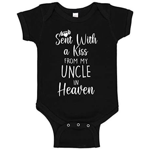 Sent with A Kiss from My Uncle in Heaven Baby Bodysuit Infant One Piece