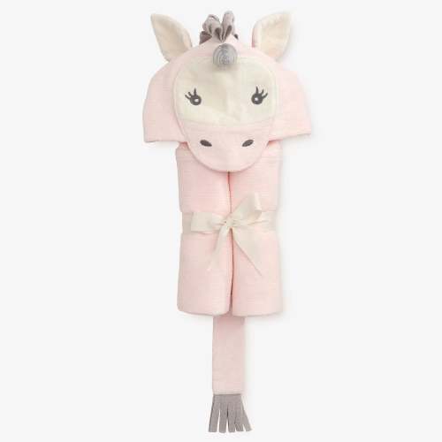 Hooded Baby Bath Wrap: Pink Unicorn