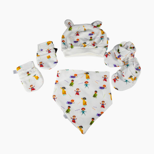 Darlyng & Co. Newborn Essentials 6 Piece Gift Set - Superhero Print