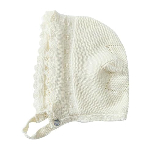 Vivobiniya Toddler and Baby Girl Knit Lace Bonnet Newborn Girl Hats Winter Fall caps Christmas Hats