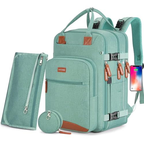 BAGPARKK Diaper Bag Backpack With Changing Pad & Pacifier Holder | Baby Bag Backpack, Water-resistant, Anti-Theft, Insulated Pockets, Stroller Straps, Travel Backpack For Mom, Dad, Newborn
