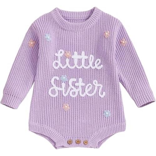 FYBITBO Baby Girl Boy Sweater Knit Oversized Pullover Sweatshirt Romper Onesie Warm Fall Winter Clothes Outfit Newborn