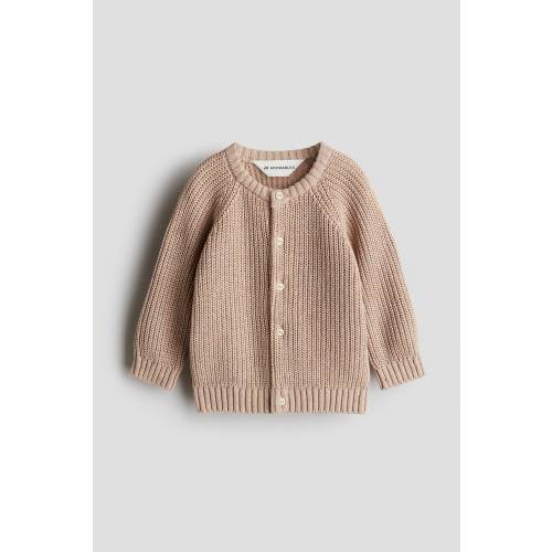 PATENT-KNIT COTTON CARDIGAN