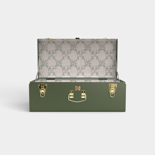 Petite Trunk - Green - Ivy Trail / Embroidery