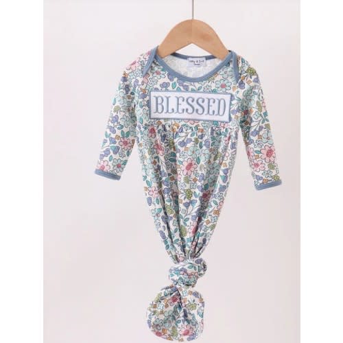 Girl's Embroidered Blessed Floral Gown - one size