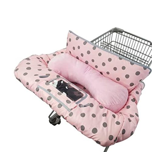 Shopping Cart Cover for Baby/Toddler with Supportive seat positioner, Cozy High Chair Cover, Pink