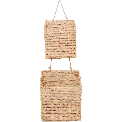 Wall Hanging Wicker Water Hyacinth storage baskets,Woven Rustic Farmhouse Door Baskets for decor,Small and Large Size