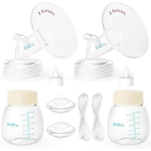 Pump Parts Compatible with Spectra S1/S2/9 Plus, Not Original Accessories, Full Set Replacements Include 15mm Flanges, Valves, Backflow Protectors (Duckbills Included), Tubings and Bottles