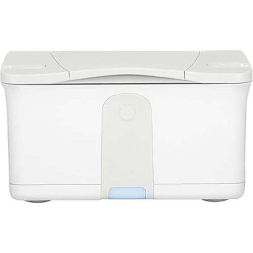 Ubbi Baby Wipes Warmer and Dispenser with Nightlight, Top-Heating System, Moisture Lock Lid, Fits Standard Wipe Packs, Soft Glow Light for Diaper Changes, Oat