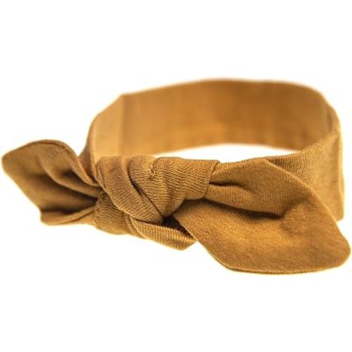 embé Bow Headband for Babies 0-5 Months - Sand | Bandana for Babies 6-14 lbs | 100% Jersey Cotton