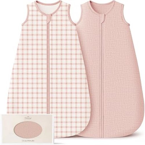 Konssy Muslin Baby Sleep Sack 0-6 Months, 0.8 TOG Baby Wearable Blanket
