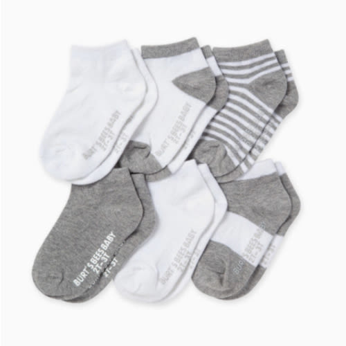 Solid & Stripes Organic Cotton Baby Ankle Socks 6 Pack – Burt's Bees Baby