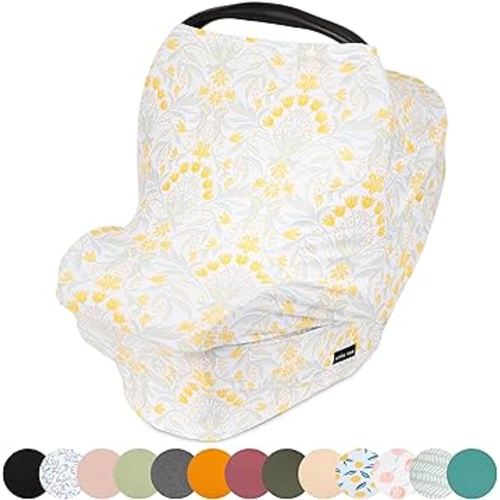 Breathable Nursing Cover Up and Car Seat Cover for Babies Simka Rose - Breastfeeding Cover for Baby Boy & Girl - Adjustable Stretchy Infant Carseat Canopy Carrier Cover for Summer - Must Have Registry