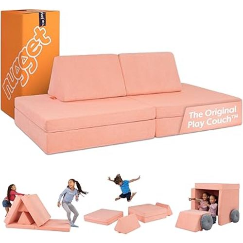 Nugget - The Original Play Couch for Kids - Modular Foam Children's Sofa for Playroom, Imagination, & Creative Open Ended Play - Washable & Convertible Playroom Furniture, Blossom