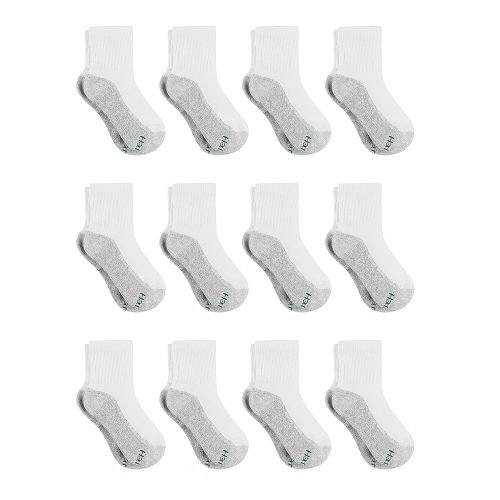 Hanes boys Socks, Double Tough Cushioned Ankle and No Show, 12-pair Packs