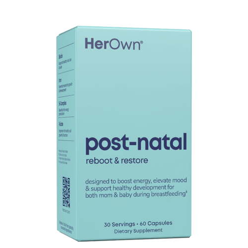 Her Own Post-Natal Vitamins - Boosts Hair Recovery, Milk Supply, & Wellness – B Vitamins, Postpartum Recovery Essentials, Daily Supplement for Breastfeeding Moms, Easy-to-Swallow, 60 Capsules
