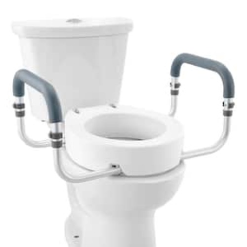 Raised Toilet Seat 10 in. x 24 in. Elevated Toilet Seat in white 300 lbs. Weight Capacity for Standard Round Toilet
