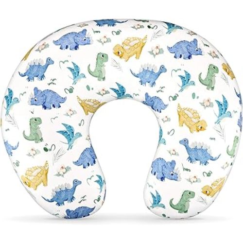 Baby Nursing Pillow, and Body Positioner for Breastfeeding and Bottle Feeding,Awake-Time Support with Removable Nursing Pillow Cover,Tummy Time Support for Baby Boys(Cartoon Dinosaur)