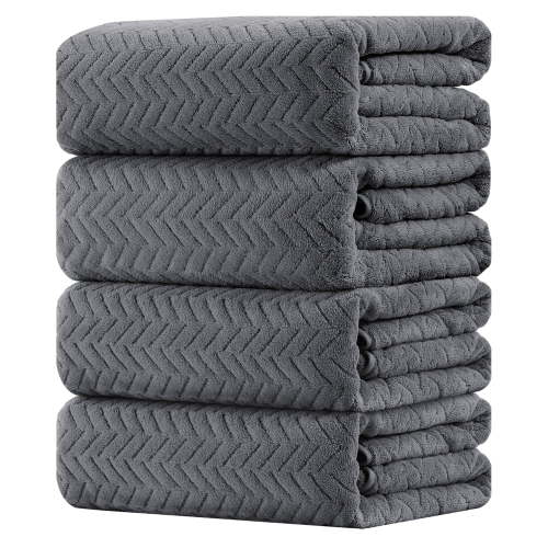Beartech Bath Towel Set 4 Pack Microfiber Bathroom Towel Plush Bath Sheet Towel Oversized Towels Hotel Shower Towel Collection