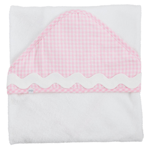Pink Gingham Design | Hooded Towel | Mud Pie