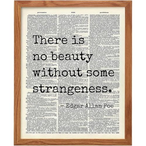 Edgar Allan Poe Quote 8x10 Dictionary Art Wall Decor Picture FRAMED - Upcycled Vintage Retro Decoration for Home, Office, Apartment, Living Room, Bedroom, Bathroom - Gift for Poetry Fans