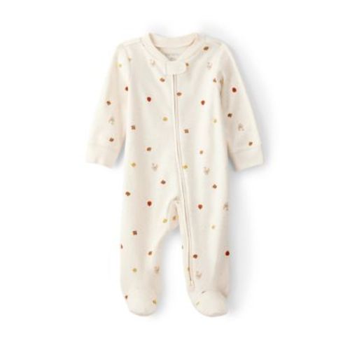 Baby Girls Pumpkin Printed Footie Pajamas