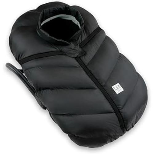 7AM Enfant Car Seat Covers - Cocoon Baby Cover for Boys & Girls, Rain & Snow Repellent, Breathable Windproof, Center Zipper, Universal Fit for Infant Car Seat (0-12M) (Black)