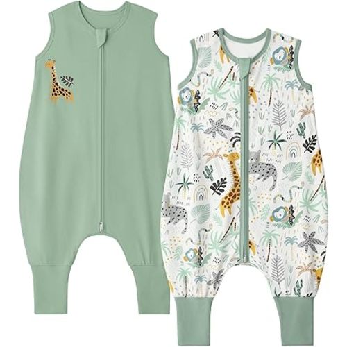 Yoofoss Toddler Sleep Sack with Feet 24-36 Months 100% Organic Cotton Baby Sleep Sack with Legs Toddler Wearable Blanket with 2-Way Zipper