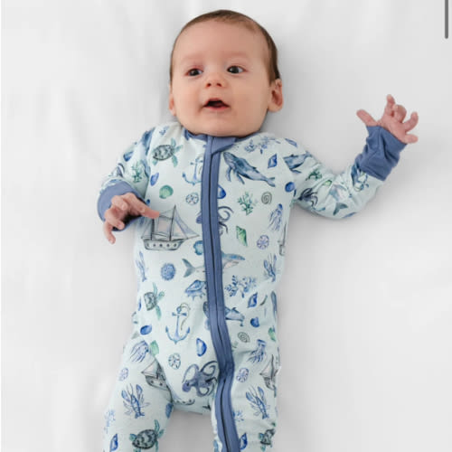 Sea Creatures Bamboo Zippered Sleeper