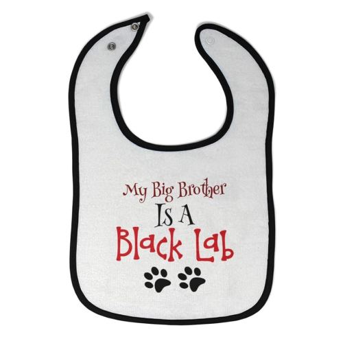 Toddler & Baby Bibs Burp Cloths Dogs My Big Brother is A Black Lab Dog Paws Lover Pet Cotton Baby Items for Baby Girl & Boy White Black Design Only