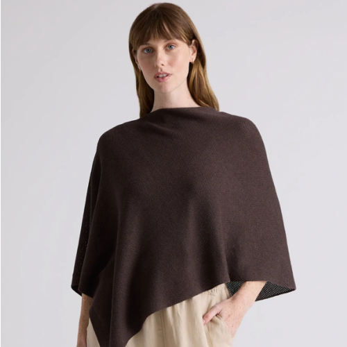 Lightweight Cotton Cashmere Nursing Shawl in Mocha Heather