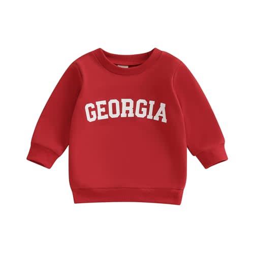 Kuriozud Toddler Baby Boy Girl Football Outfit Pullover Sweatshirt Long Sleeve Crewneck Shirt Top Fall Winter Clothes