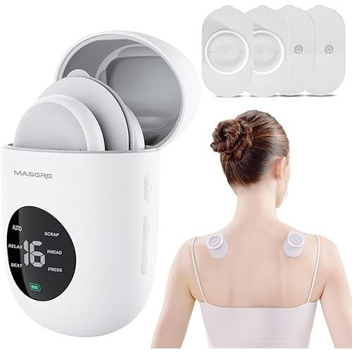 TENS Unit - Wireless Muscle Stimulator for Pain Relief, Dual Channel 16 Intensity Tens EMS Machine, LED-Display Rechargeable Cordless Portable Massager for Feet, Leg, Shoulder, Lower Back, Neck