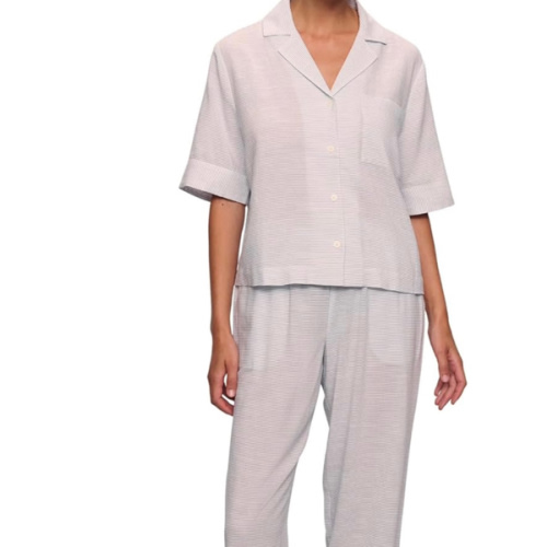 Eberjey Women's Nautico Relaxed Short Sleeve Pant Pajama Set