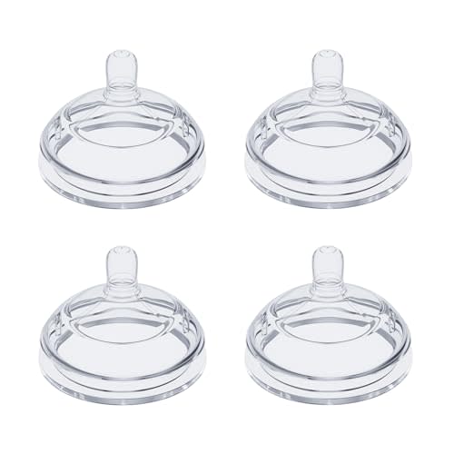 Silicone Nipples Compatible with Comotomo Bottles 5oz / 8oz, Anti-Colic Replacement Nipple for Baby 1m+, Slow Flow, BPA-Free, 4 Count