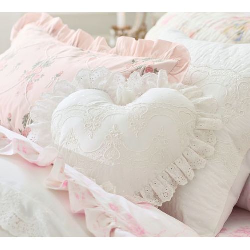 LoveShackFancy Embellished Heart Shaped Pillow