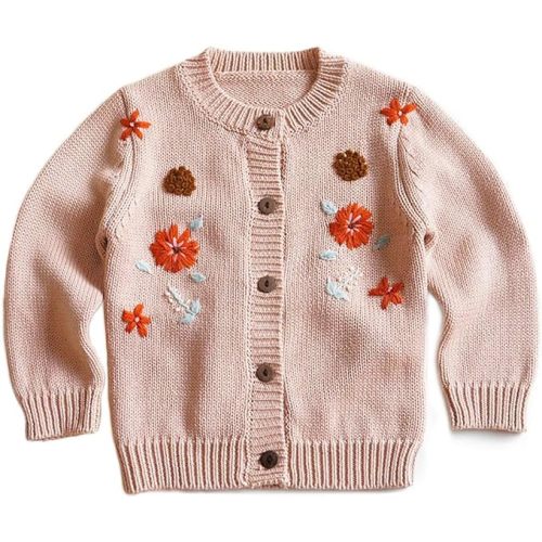 Simplee kids Baby Girl Thin Sweater Solid White Pink Cardigans for Toddler 0-3Years