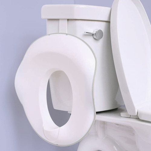 Ubbi Adjustable Toilet Trainer for Toddlers in Potty Training with Built-in Handles and Bonus Potty Hook for Easy Storage, Gray