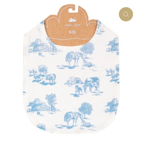 Angel Dear Farm Toile Blue Feeding Bib