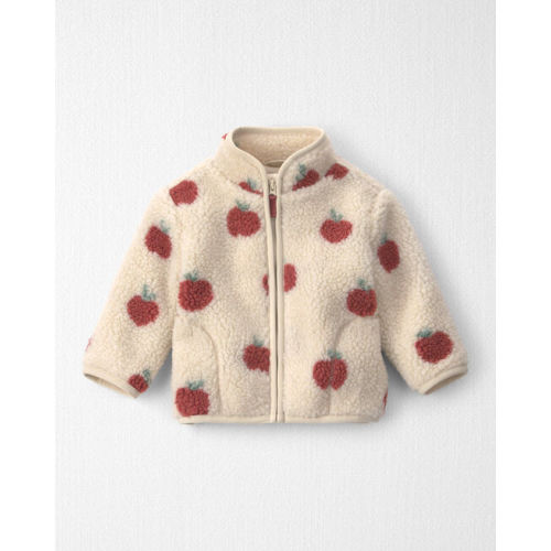 Baby Girl Recycled Teddy Fleece Jacket in Apples - Little Planet | Carter's