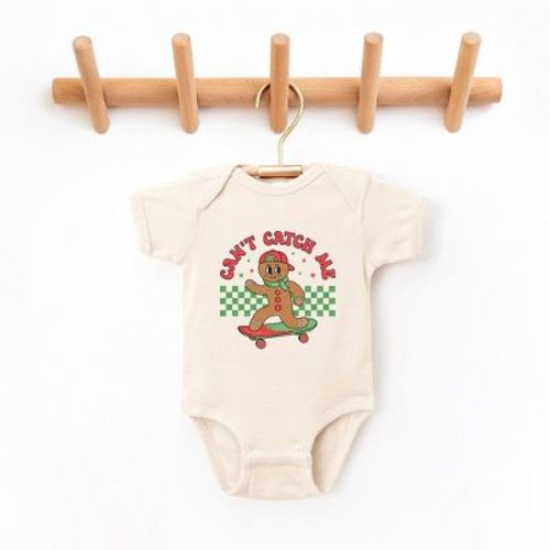 The Juniper Shop Gingerbread Man Skateboard Baby Bodysuit - Newborn - Natural