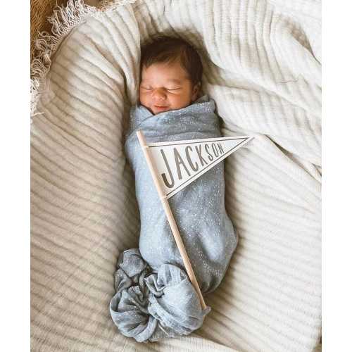 Personalized Name Pennant Flag: Baby Birth Announcement