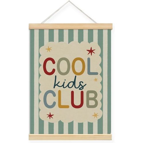 Playroom Decor,Cool Kids Club Wall Art for Nursery Toddler,12x16 In