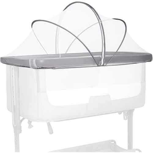 Bassinet Cover for Cats, Breathable Mosquito Net for Baby Bassinet, Detachable Mesh Bassinet Net Cover with Zipper, Mosquitero para Moises (White,Applicable to 55cm*100cm Bed)