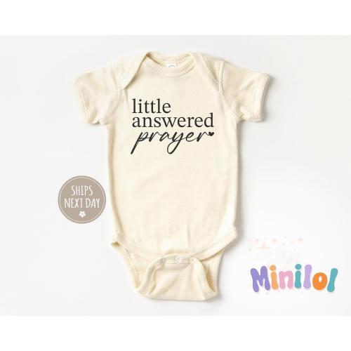 Little Answered Prayer Baby Onesie®, Cute Religious Natural Bodysuit, Christian Baby Onesie®, Religious Baby Shower Gifts, Little Prayer