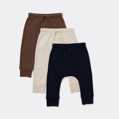 Dymples Baby Textured Pants 3 Pack - Brown & Off White